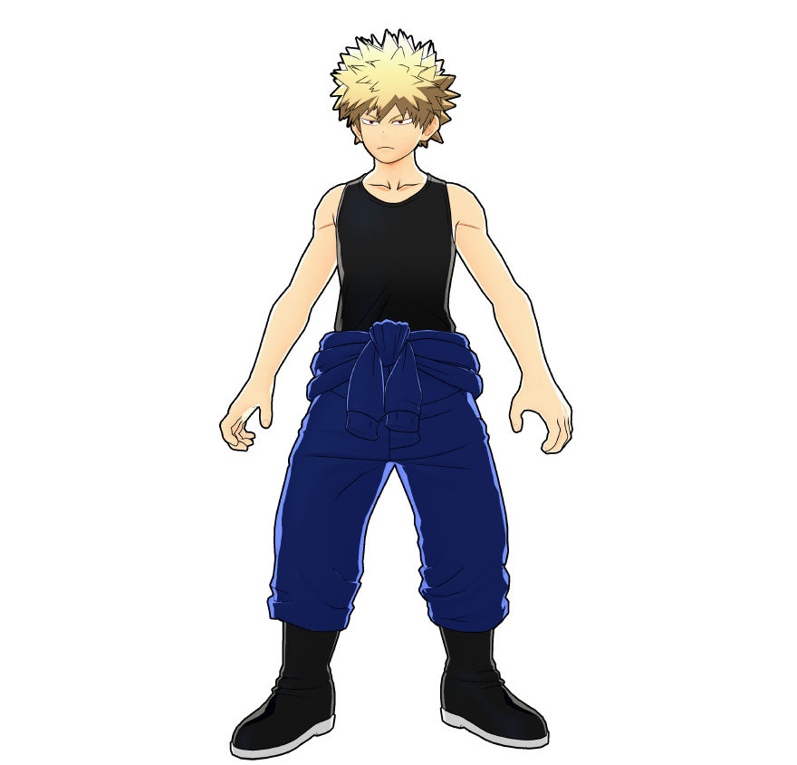 Tenue de volontaire de Katsuki Bakugo
Motivation au max : « Pas un seul déchet ne me survivra ! ».