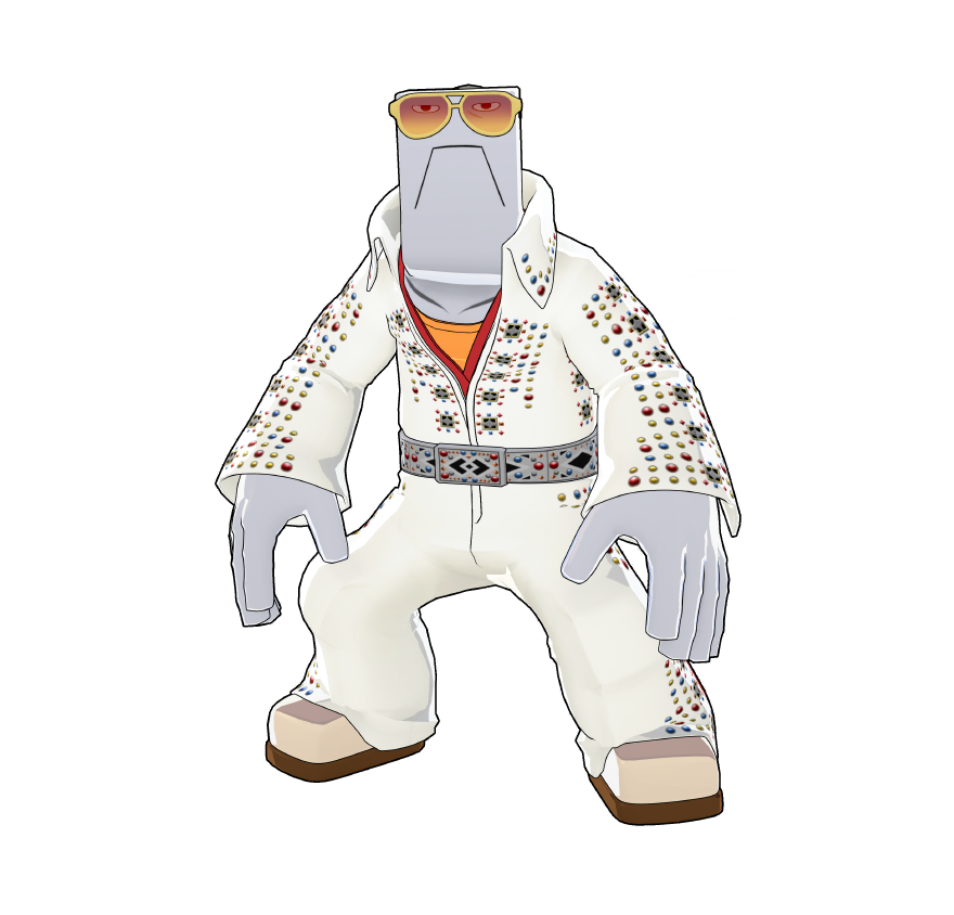 Costume de fête spécial de Cementos.
Il n'aime pas vraiment les tenues guindées, donc il a choisi cet habit.