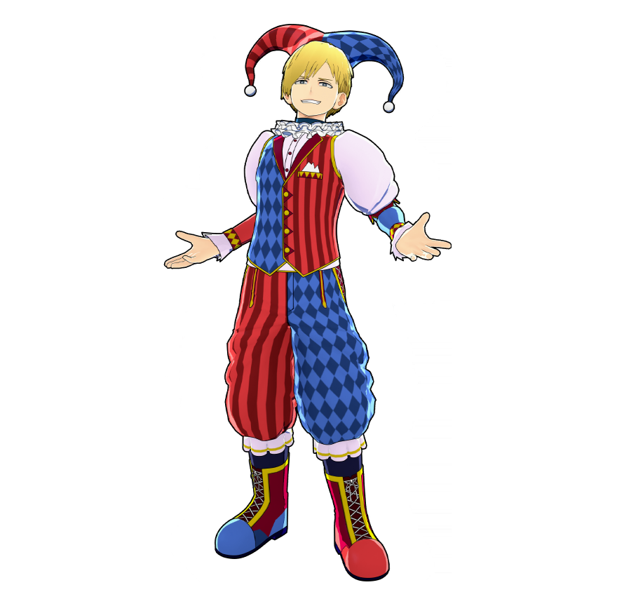 Tenue de clown de Neito Monoma.
« Elle te va à ravir ! », s'exclament tous les élèves de la seconde B.