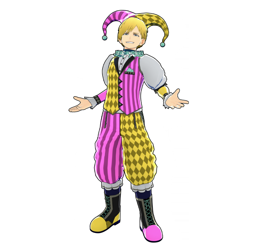 Tenue de clown de Neito Monoma.
« Elle te va à ravir ! », s'exclament tous les élèves de la seconde B.
