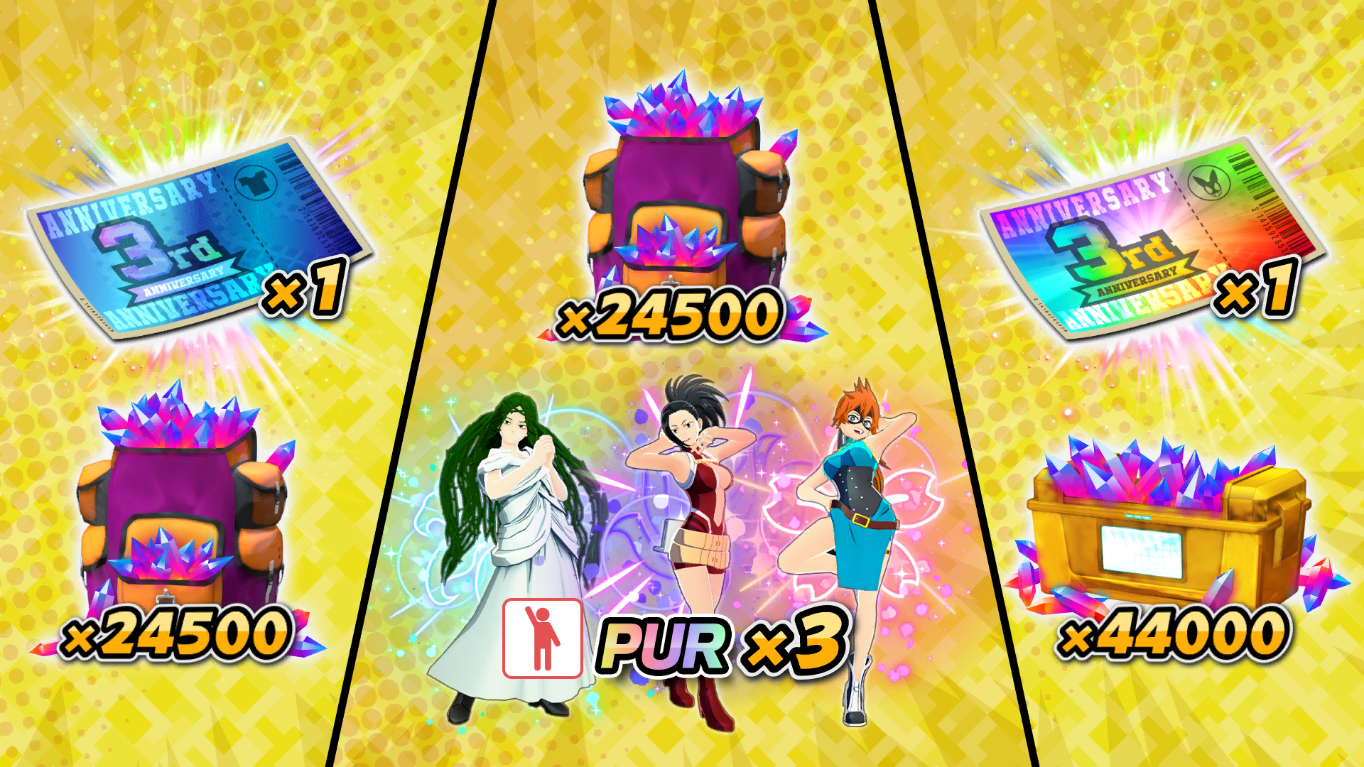Pack de Cristaux de Héros spécial 3e anniversaire en vente pour une durée limitée !